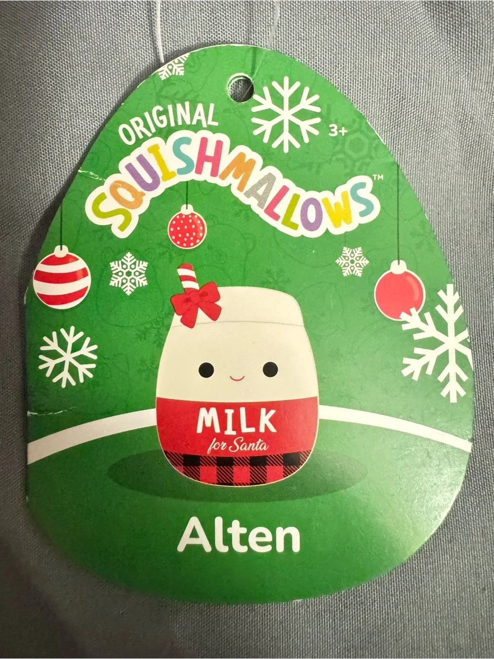 Squishmallows 'Milk for Santa' Plush Accessory - Red & Cream